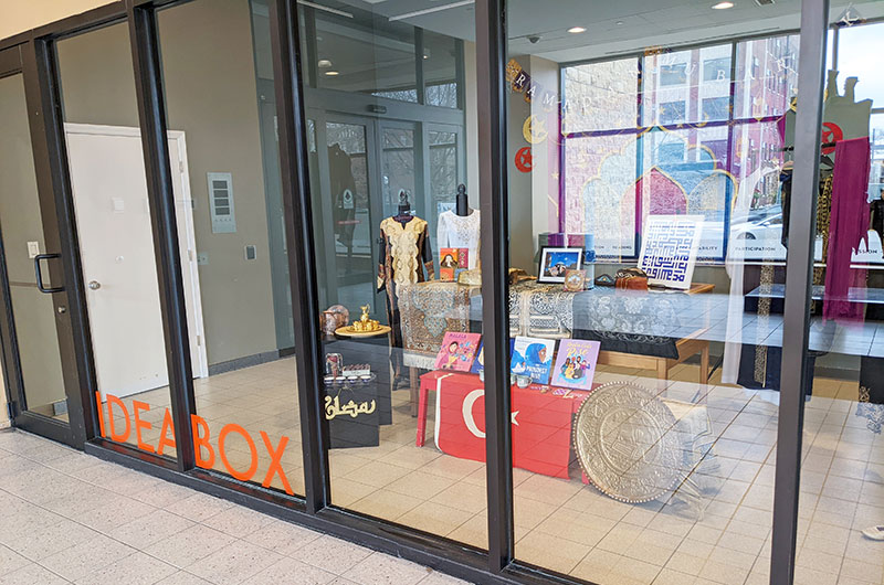 Ramadan display in the Main Library Idea Box windows