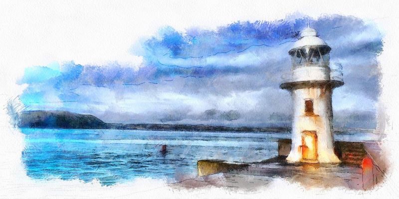 lighthouse watercolor
