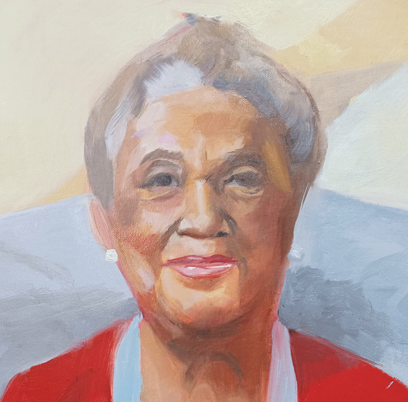 A portrait by artist Delia Jean Hickey