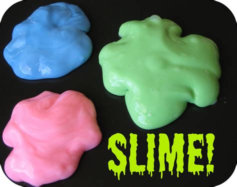 Blue, green, and pink slime