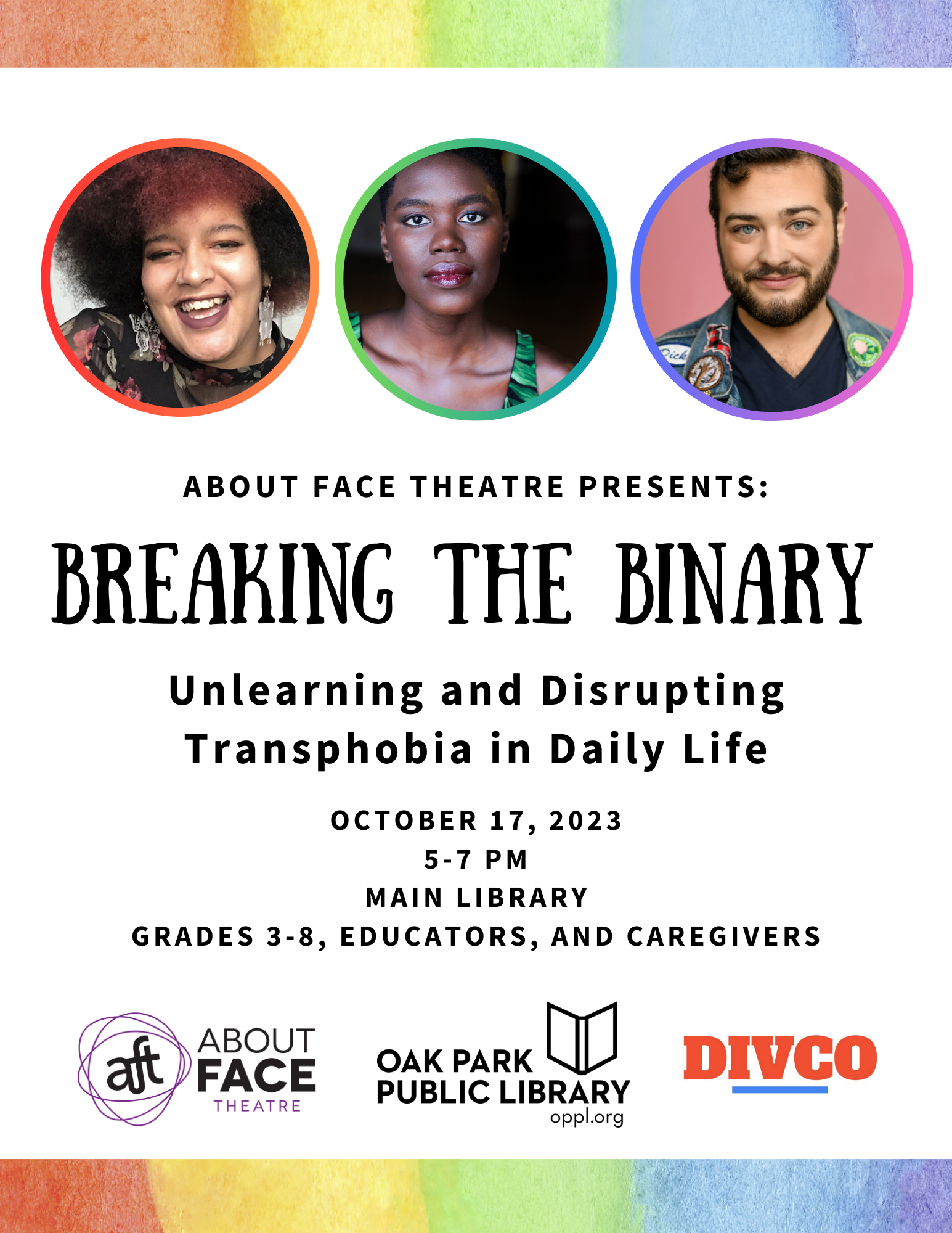 About Face Theatre Presents: Breaking the Binary: Unlearning and Disrupting Transphobia in Daily Life