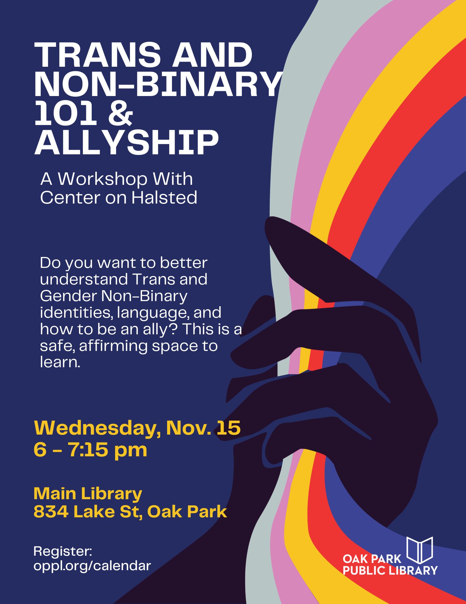 Trans and Non-Binary 101 and Allyship Flyer