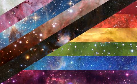 Galaxy New Pride Flag by Laurie Raye