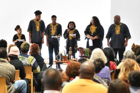 Griffin Family reciting the Nguzo Saba. 