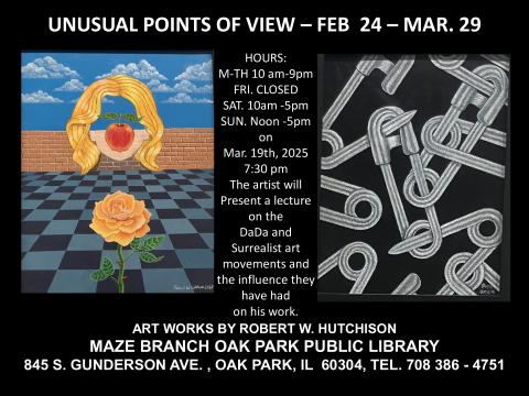 Works by Robert W. Hutchison are on display at the Maze Branch from 2/24-3/29