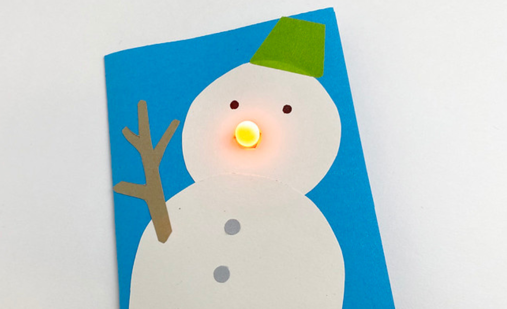 snowman with a light-up nose 