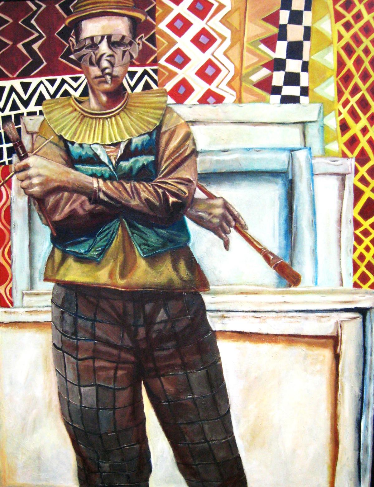 'Group Portrait With Bird' oil on canvas, 2014